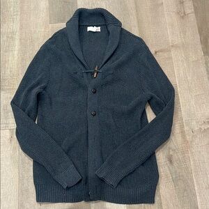Men's Dark Gray Shawl Collar Sweater